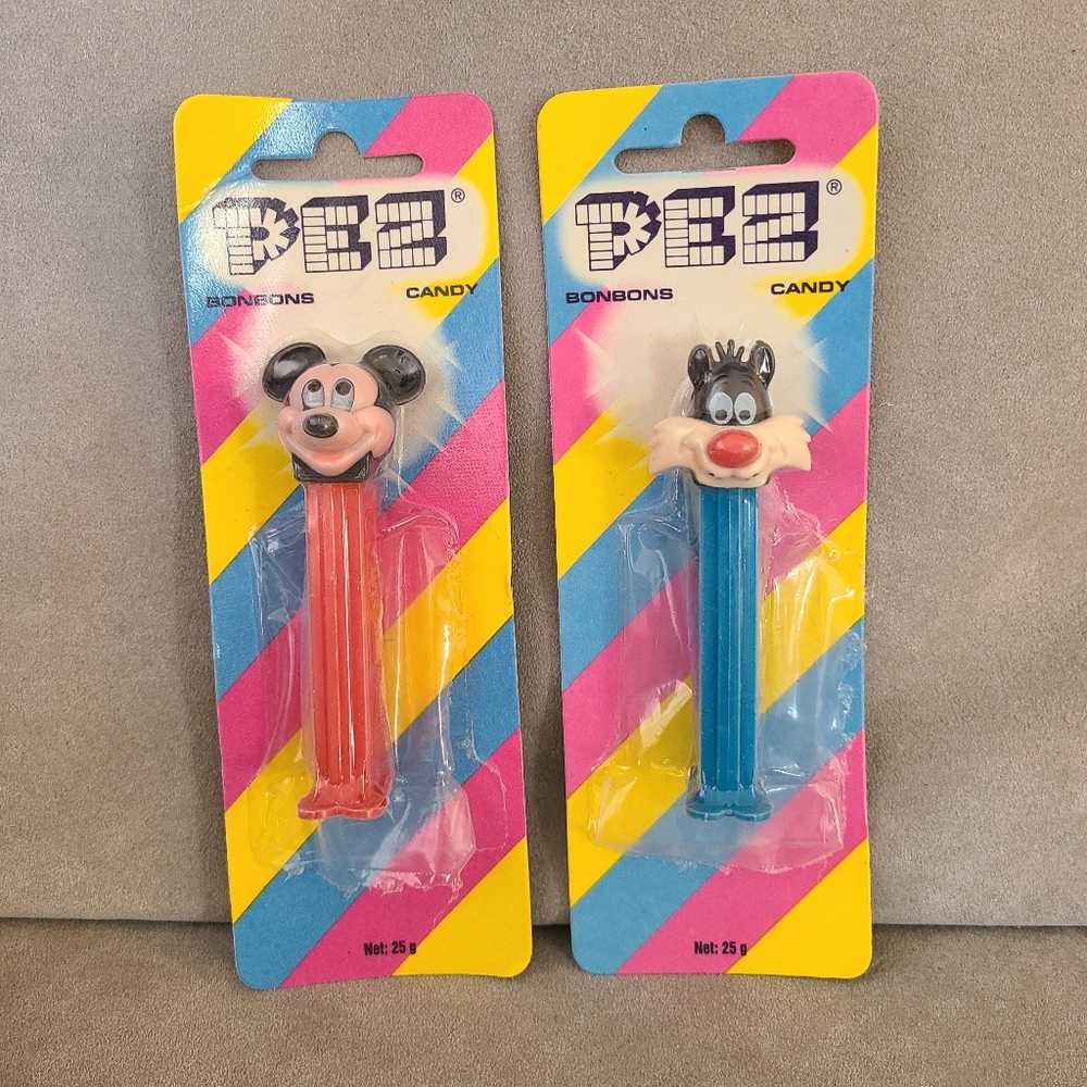 Vintage 1993 Mickey Mouse & Sylvester Pez Dispensers